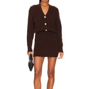Beverly Hills x REVOLVE Brown Cable-Knit Mini Dress